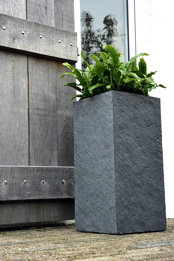 Plantenbak Arizona Cubihi - L22 X B22 X H50cm - Donkergrijs 4 Plantenbak Arizona Cubihi - L22 X B22 X H50cm - Donkergrijs - Afbeelding 2