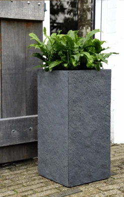 Plantenbak Arizona Cubihi - L33 X B33 X H70cm - Donkergrijs -Gardena Verkoop arizona cubihi graphite w33h70 plantenbak 7 4
