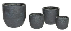Bloempot Arizona Egg - D39 X H38cm - Donkergrijs -Gardena Verkoop arizona egg pot graphite d39h38 bloempot 6 8
