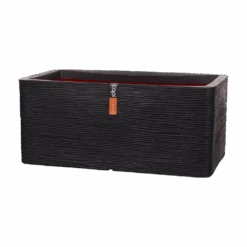Capi Plantenbak Rechthoek Nature Rib NL - L73 X B39 X H32cm - Zwart
