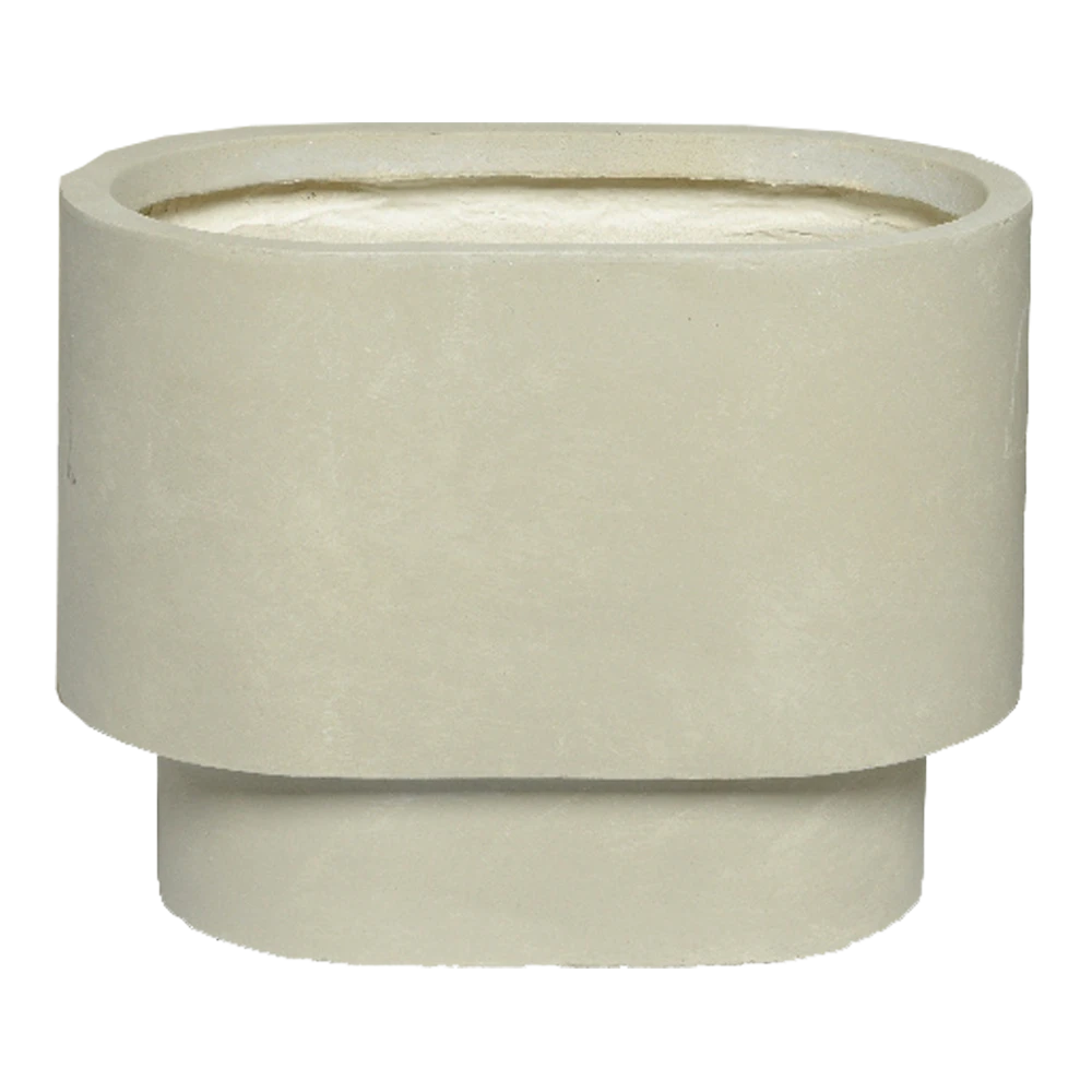 Bloempot Alexis Ovaal - L42 X B27 X H31cm - Beige 3 Bloempot Alexis Ovaal - L42 X B27 X H31cm - Beige