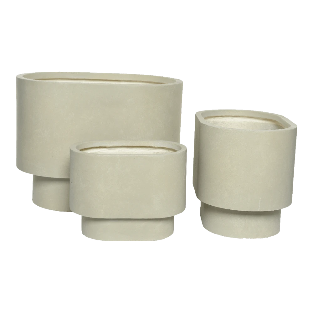 Bloempot Alexis Ovaal - L42 X B27 X H31cm - Beige 4 Bloempot Alexis Ovaal - L42 X B27 X H31cm - Beige - Afbeelding 2