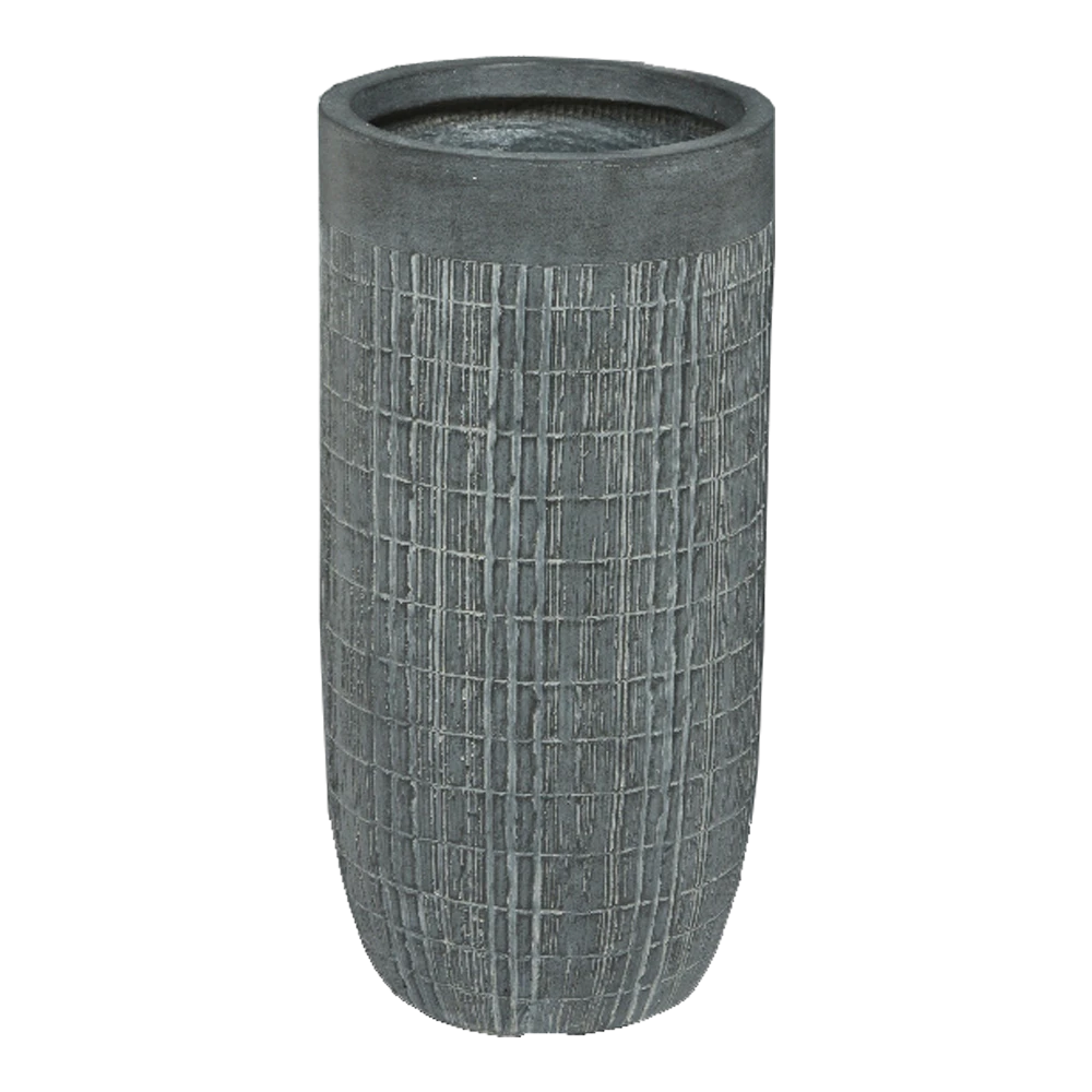 Bloempot Bryan Hoog - D34 X H63,5cm - Grijs 3 Bloempot Bryan Hoog - D34 X H63,5cm - Grijs