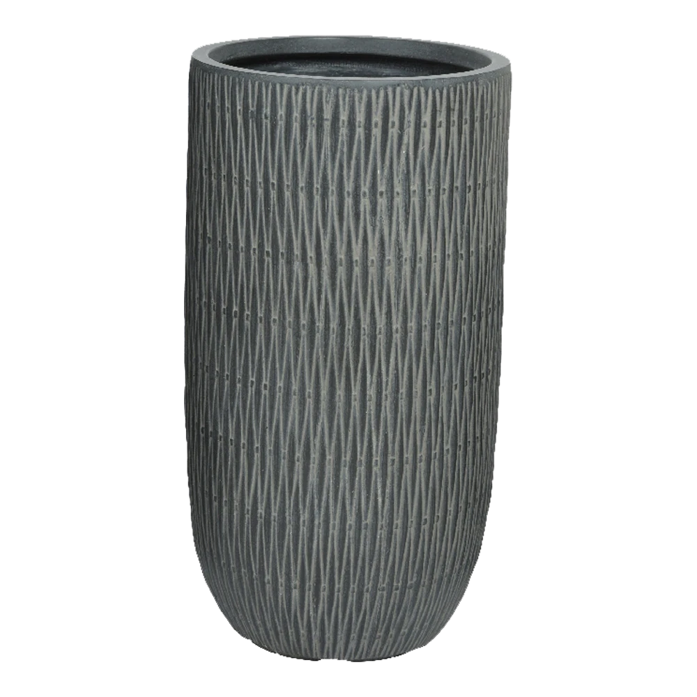 Bloempot James Hoog - D24 X H49cm - Grijs 3 Bloempot James Hoog - D24 X H49cm - Grijs