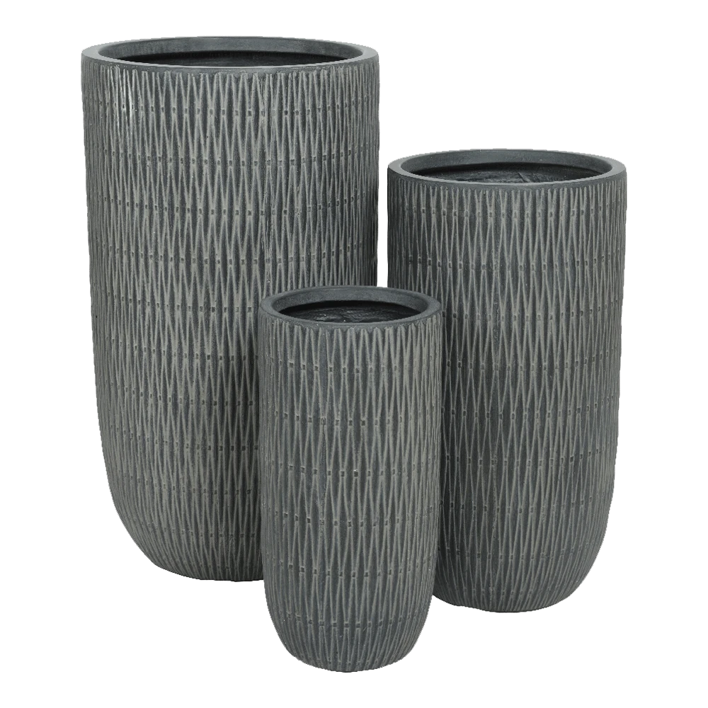 Bloempot James Hoog - D24 X H49cm - Grijs 4 Bloempot James Hoog - D24 X H49cm - Grijs - Afbeelding 2