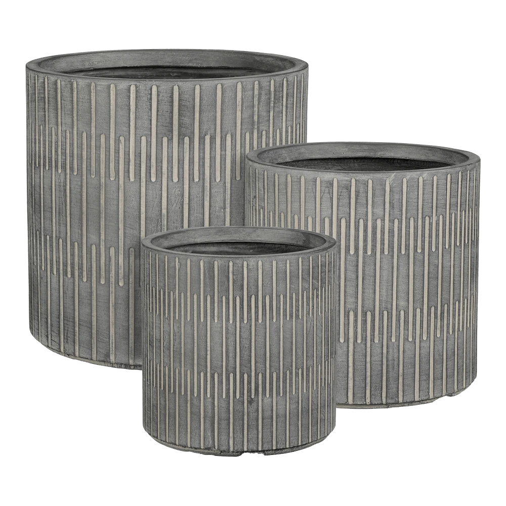 Bloempot Oslo - D44,5 X H44cm - Zwart-grijs 4 Bloempot Oslo - D44,5 X H44cm - Zwart-grijs - Afbeelding 2