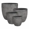 Bloempot Tallinn - D25,5 X H26cm - Zwart-grijs
