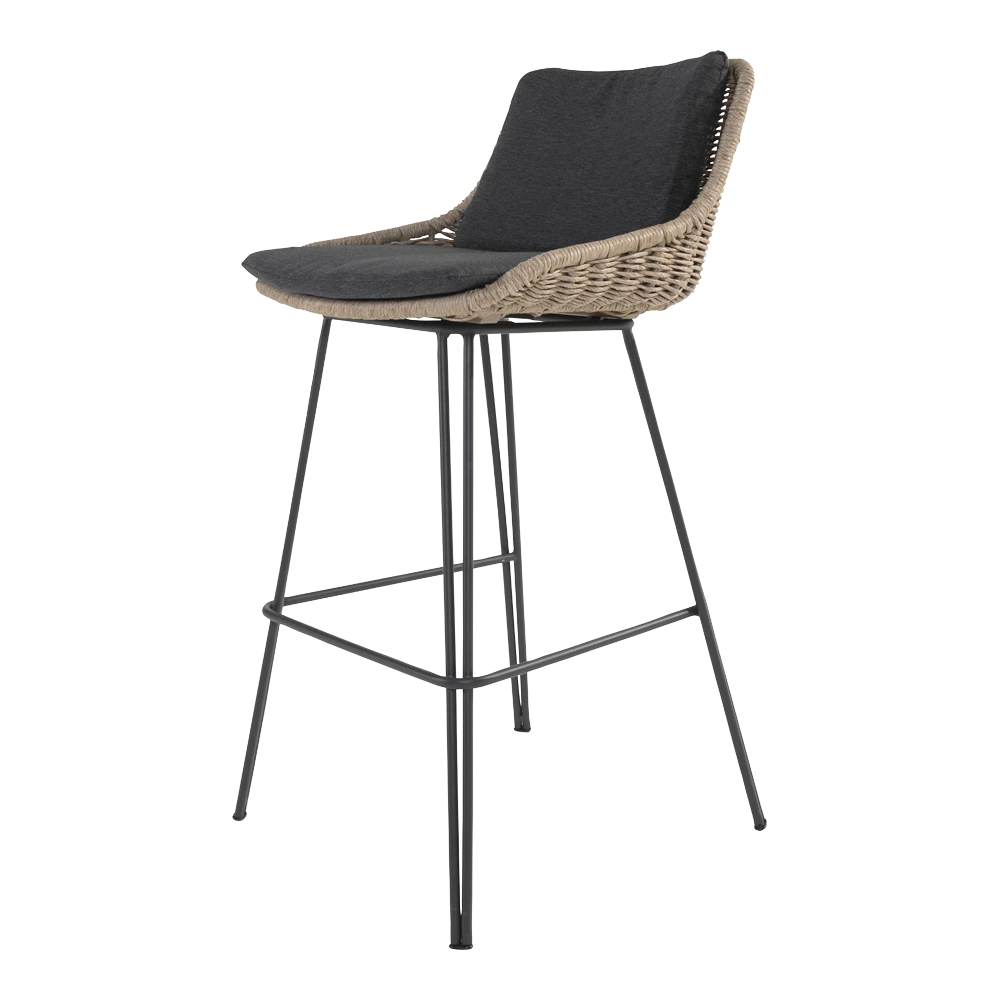 Bohemian Bar Stoel - Naturel - Incl. Kussen 7 Bohemian Bar Stoel - Naturel - Incl. Kussen - Afbeelding 5