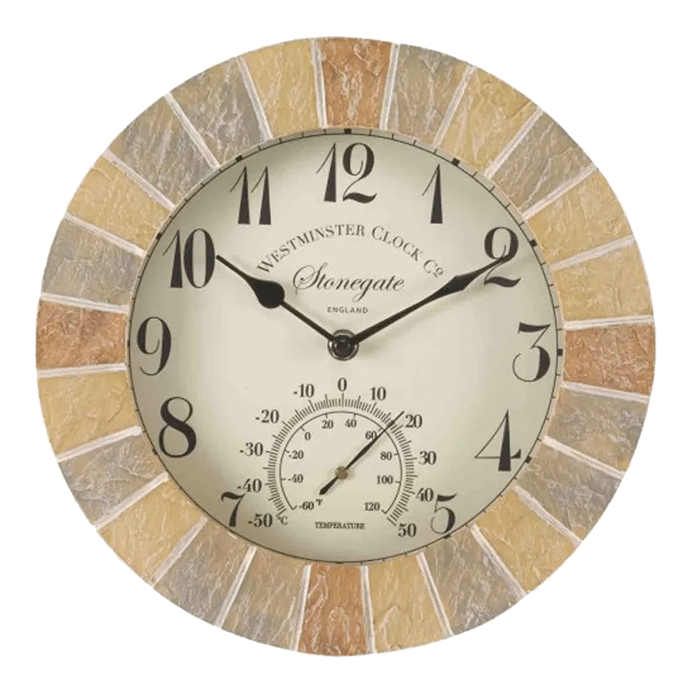 Buitenklok Stonegate - 2in1 - 25cm 3 Buitenklok Stonegate - 2in1 - 25cm