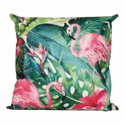 Buitenkussen Monstera/flamingo 45x45cm - Tuinkussen
