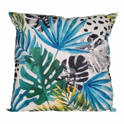 Buitenkussen Palmblad Blauw 45x45cm - Tuinkussen