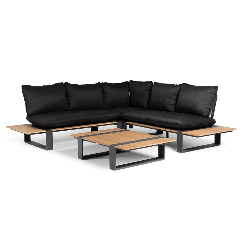 Dawson Teak Loungeset Complete Black 3 Dawson Teak Loungeset Complete Black