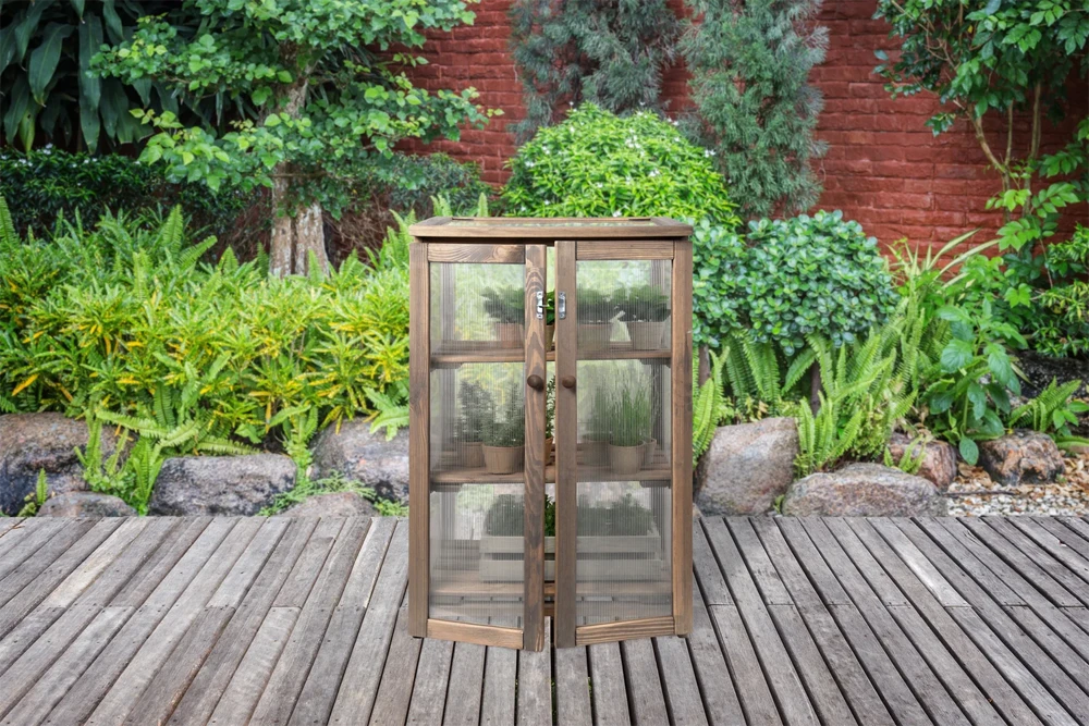 Esschert's Garden - Kweekkas Bruin S L69b54h85cm 4 Esschert's Garden - Kweekkas Bruin S L69b54h85cm - Afbeelding 2