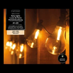 Lumineo Feestverlichting Lichtsnoer - Classic Vorm - 950cm - 20 LEDS - Warm Wit