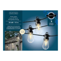 Lumineo Feestverlichting Lichtsnoer - Peervorm - 950cm - 20 LEDS - Warm Wit