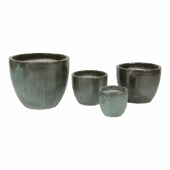 Bloempot Glazed Egg - D30 X H26cm - Groen -Gardena Verkoop glazed egg pot moss green d30h26 bloempot groen 6 6