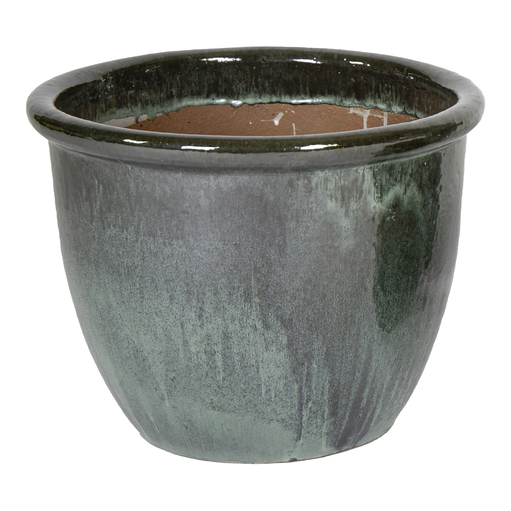 Bloempot Glazed Hp001 - D30 X H25cm - Groen 3 Bloempot Glazed Hp001 - D30 X H25cm - Groen