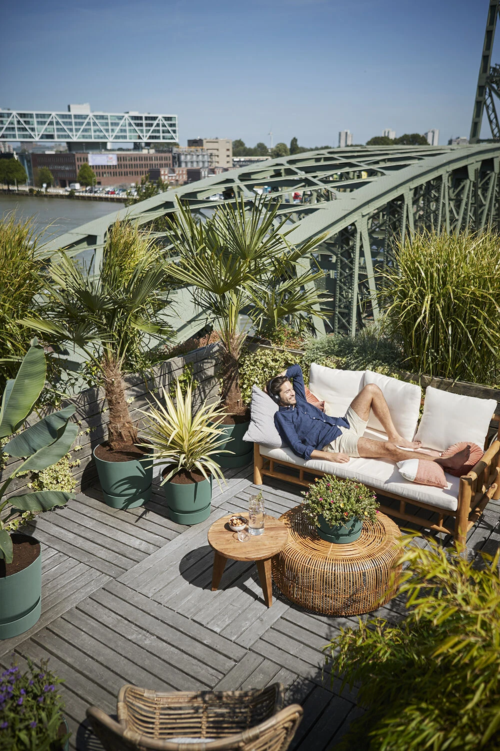 Elho Bloempot Greenville Rond 47cm - Bladgroen 4 Elho Bloempot Greenville Rond 47cm - Bladgroen - Afbeelding 2