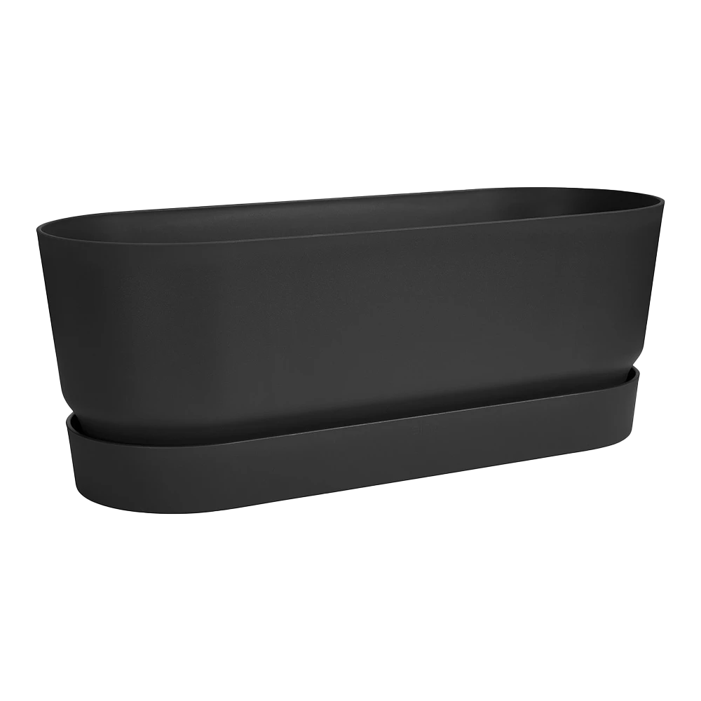 Bloembak Elho Greenville Terrace Long 50cm - Met Wielen - Living Black 4 Bloembak Elho Greenville Terrace Long 50cm - Met Wielen - Living Black - Afbeelding 2