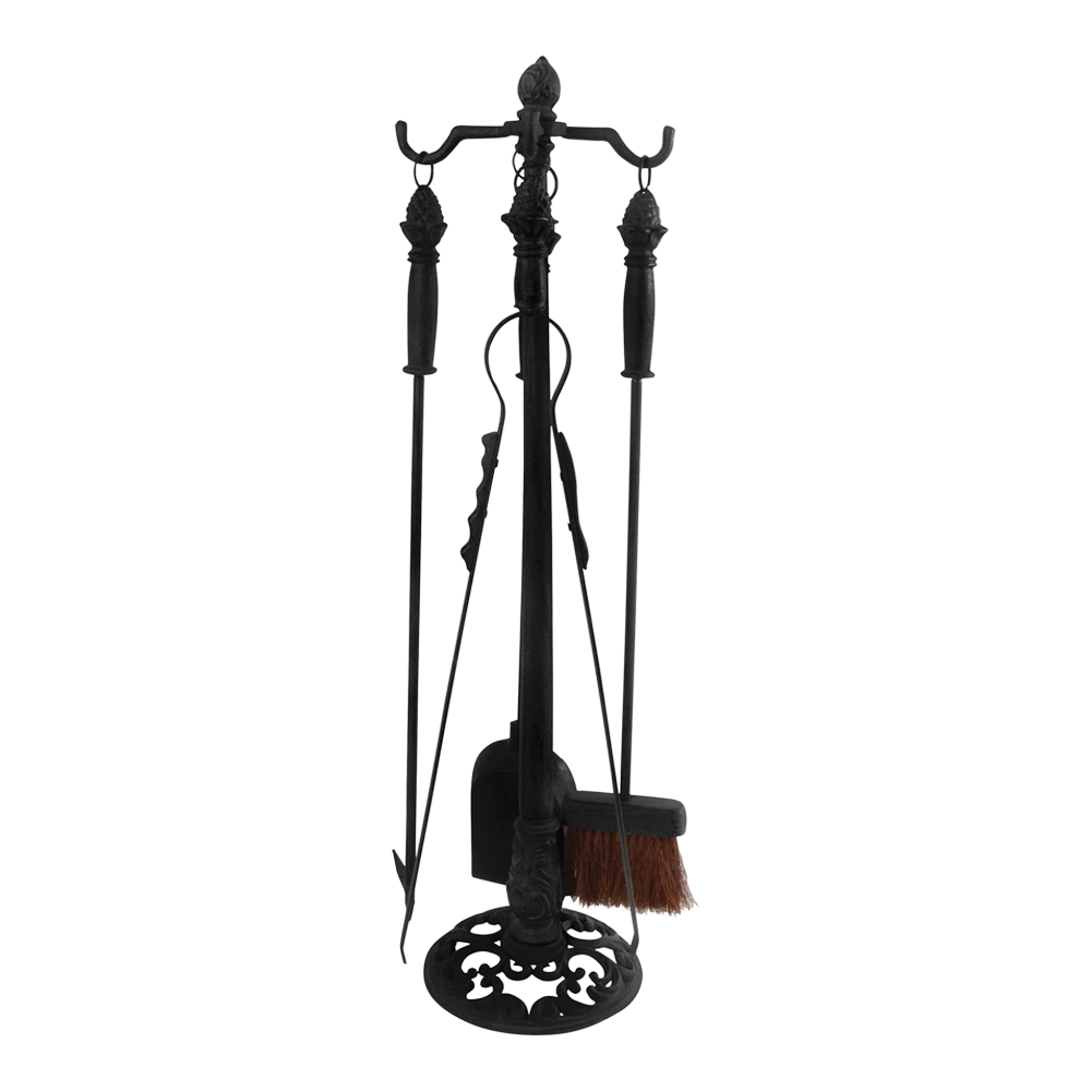 Haardgereedschapset Met Rek - Zwart - Fancy Flames 3 Haardgereedschapset Met Rek - Zwart - Fancy Flames