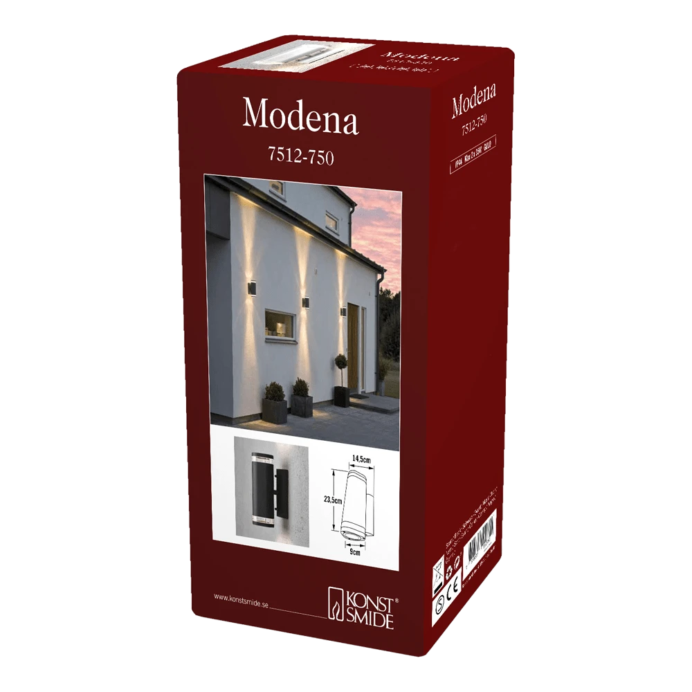 Konstsmide Modena 230V Wandlamp Triade Twinspot Single Strip 23.5cm, GU10, Max 2x 35W - Afbeelding 4