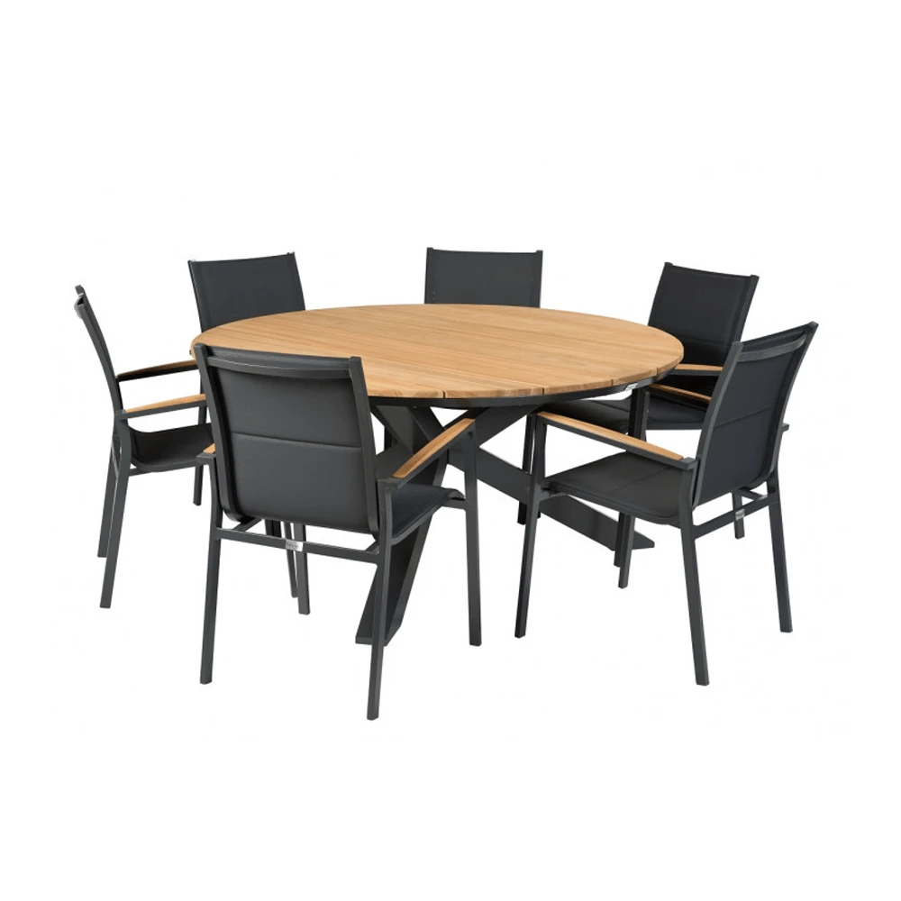 Omnigo Dining Tafel - 150 U00d8 Cm - Teak 5 Omnigo Dining Tafel - 150 U00d8 Cm - Teak - Afbeelding 3
