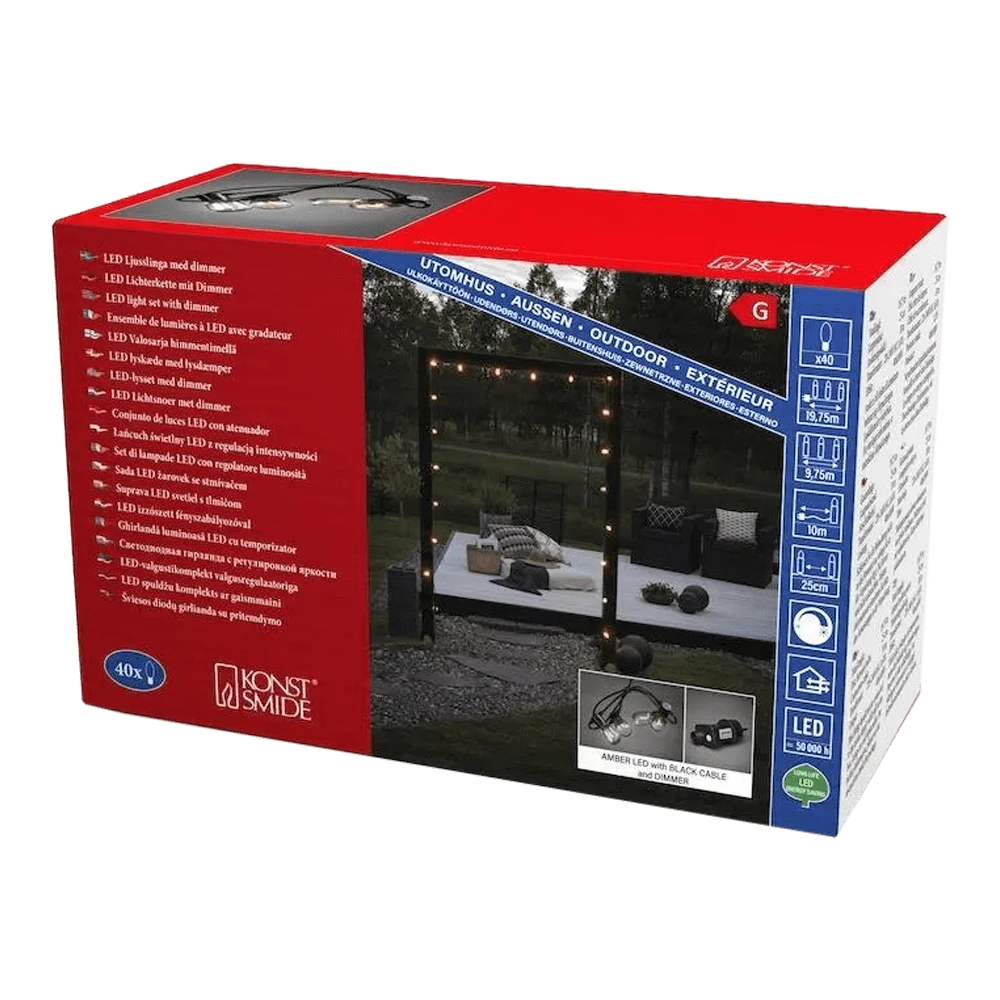 Partylight/Lichtsnoer Feestverlichting LED Dimbaar - 9.75m 40 LED's - Konstsmide 7 Partylight/Lichtsnoer Feestverlichting LED Dimbaar - 9.75m 40 LED's - Konstsmide - Afbeelding 5