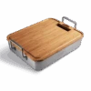 RVS Braadslee 40x31x8cm Met Bamboe Snijplank - Napoleon