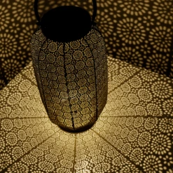 Lumineo Solar Lantaarn - LED - D20 X H36cm - Zwart/Goud -Gardena Verkoop solar lantaarn led d20 x h36cm zwart goud solar 4 3