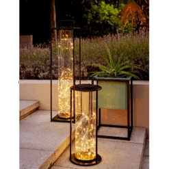 Lumineo Solar Lantaarn - LED - D20 X H49cm - Zwart -Gardena Verkoop solar lantaarn led d20 x h49cm zwart solar 3 3