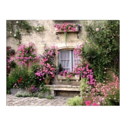 Tuinposter Bloemenmuur - 80x60cm