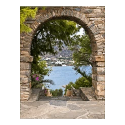 Tuinposter Mediterraans Doorkijk - L - 90x120cm