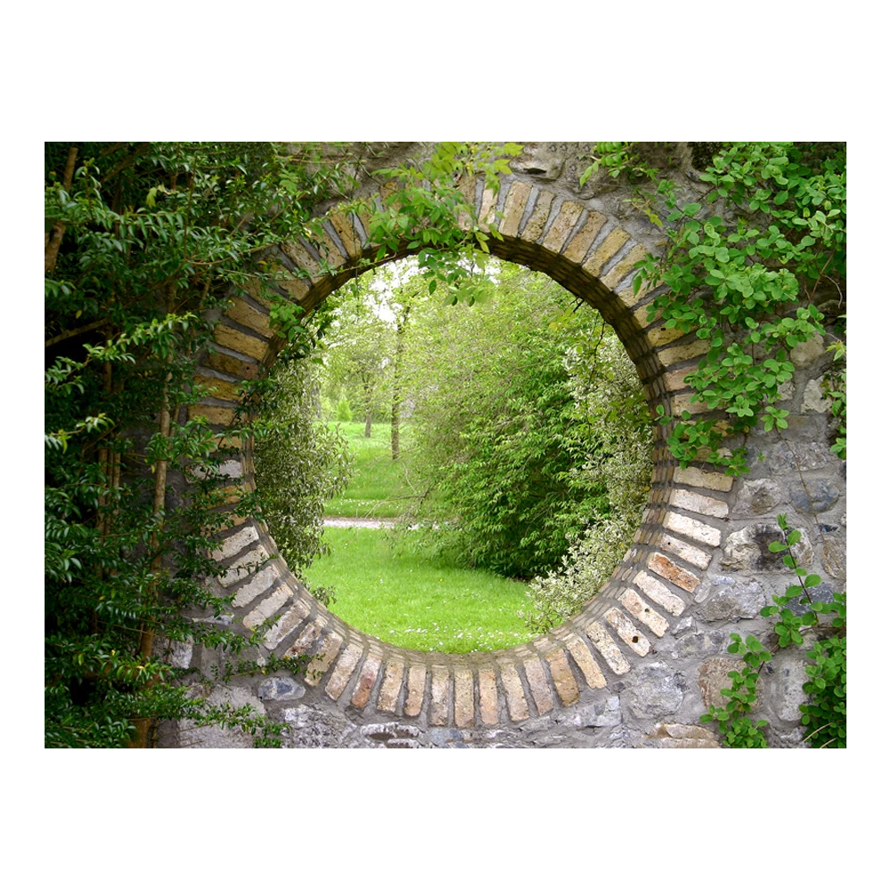 Tuinposter Stenen Doorkijk - 80x60cm 3 Tuinposter Stenen Doorkijk - 80x60cm