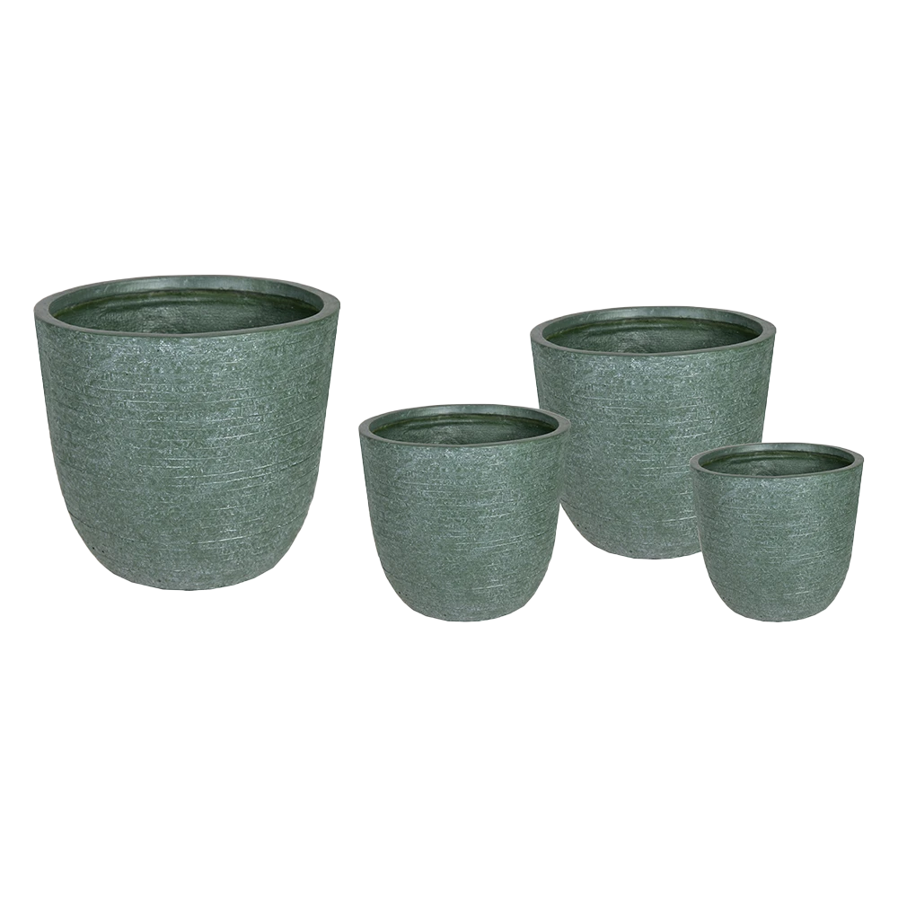 Bloempot Utah Egg Cypress Wash - D27 X H26cm - Groen 4 Bloempot Utah Egg Cypress Wash - D27 X H26cm - Groen - Afbeelding 2