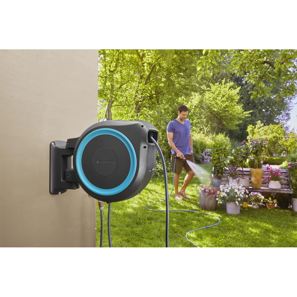 Wandslangenbox RollUp - M/L - 25m - Blauw - Gardena 8 Wandslangenbox RollUp - M/L - 25m - Blauw - Gardena - Afbeelding 6